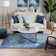 Nile Vintage Medallion Flatweave Dark Blue Area Rug