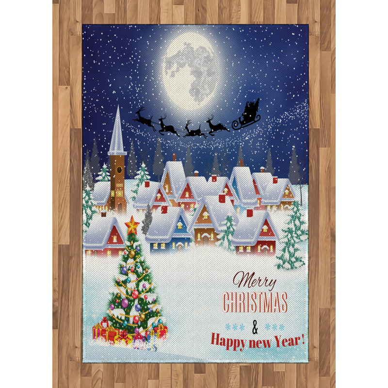 Christmas High Density Long Fiber Poly Threads Decorative Area Rug Carpet, Rectangle 4' x 5'8"