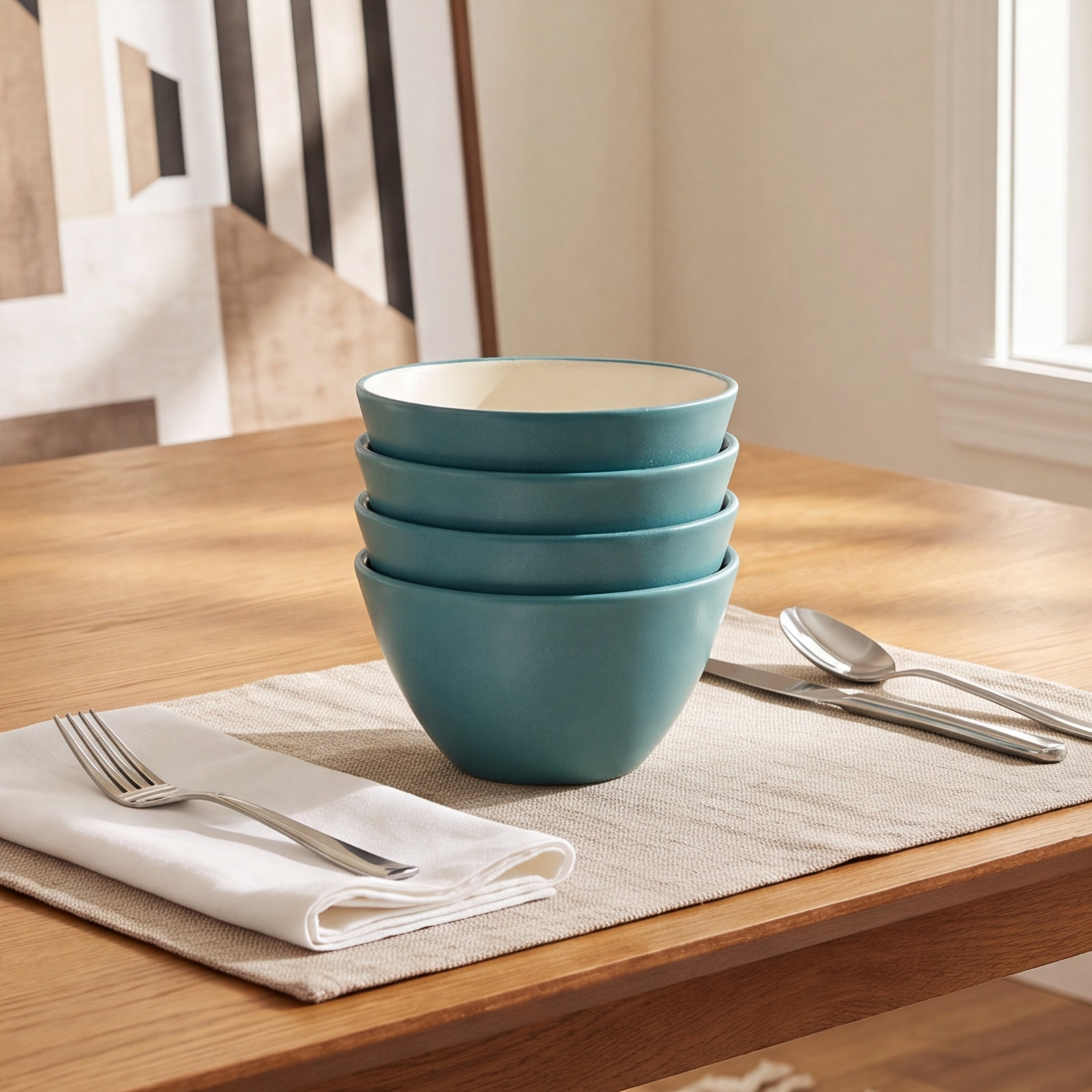 Colorwave Stoneware Dessert Bowl, Turquoise