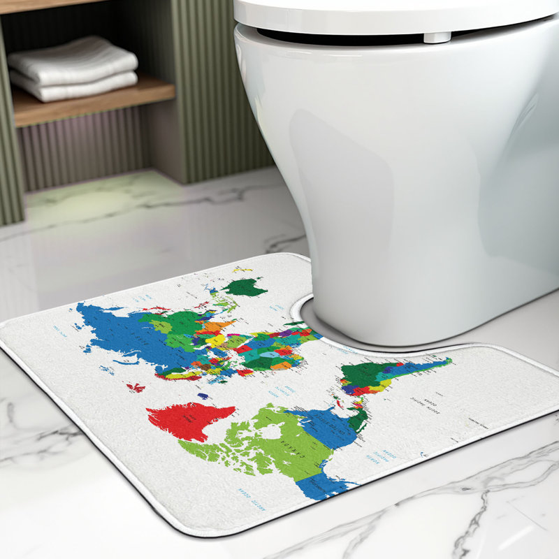 Tapis de salle de bain en m 20 po World Map