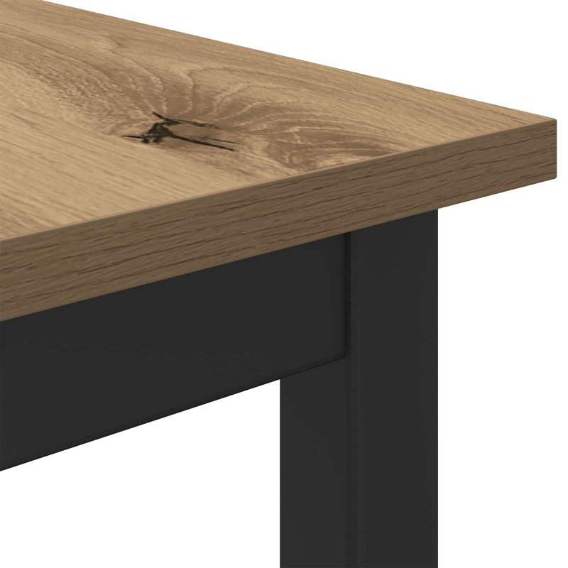 Metal Base Dining Table, 75cmH x 110cmL x 110cmW, Light Brown