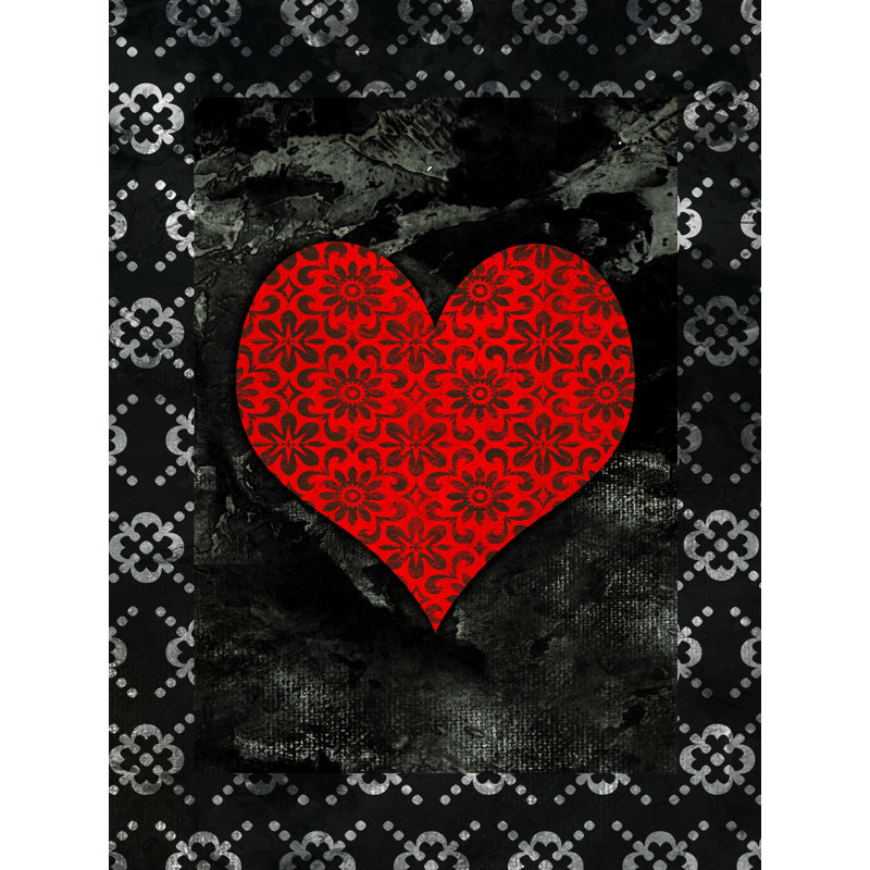 «Heart» - peinture sur toile tendue, H 16 po x l 12 po