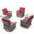 Swivel PE Wicker Rattan Outdoor Rocking Chairs Set With Side Table (4 Chairs And 2 Side Table)-1349886701