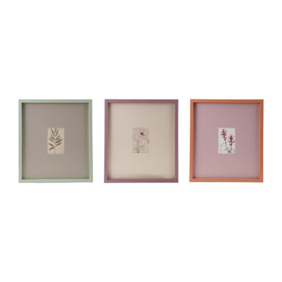 Wood Framed Glass Photo Frame Set With Oversized Mat