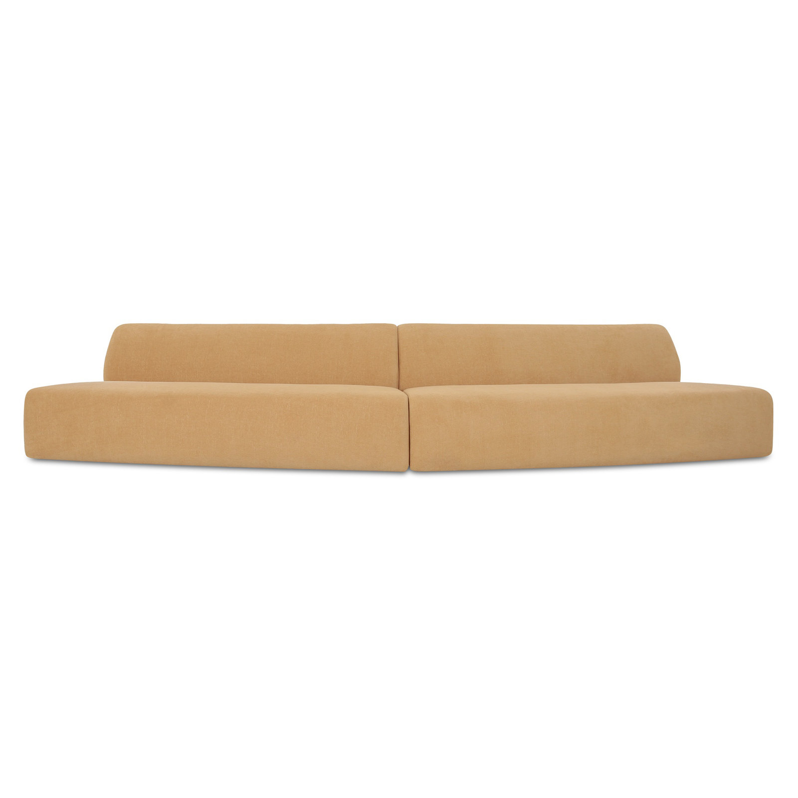 REMI 2 Piece Convex Modular Sectional, Yellow Polyester
