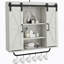 Armoire de rangement murale rustique en bois, porte de grange coulissante, style campagne rétro à 3 niveaux, blanc