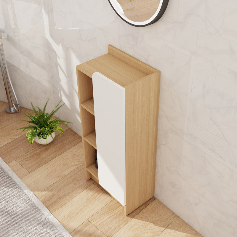 Armoire latérale autoportante 16 po avec porte à fermeture douce et 4 tablettes