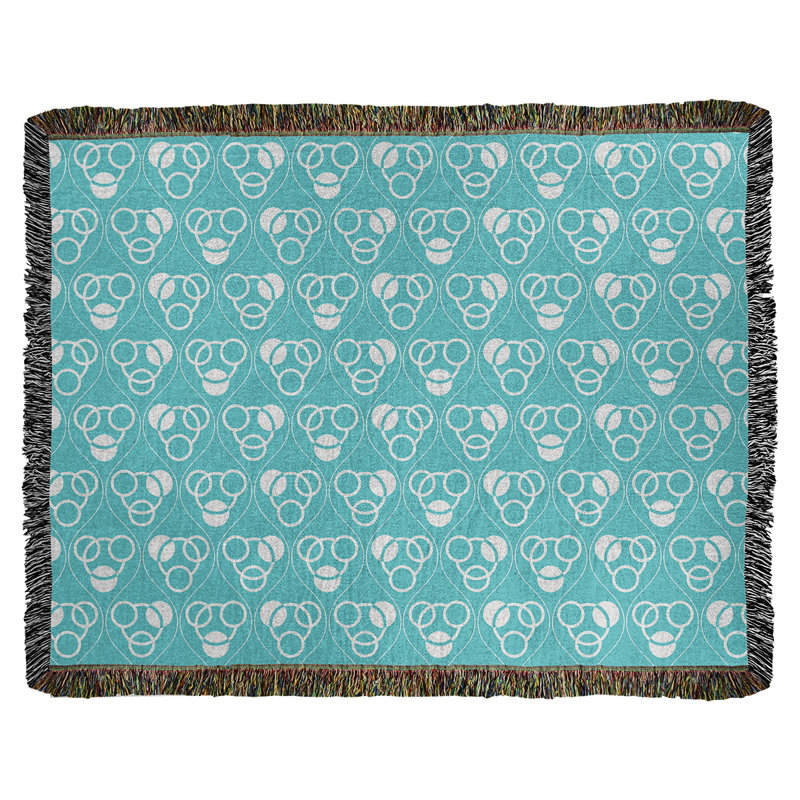 Couverture en coton tissé Classic, L 50 po x L 60 po, sarcelle