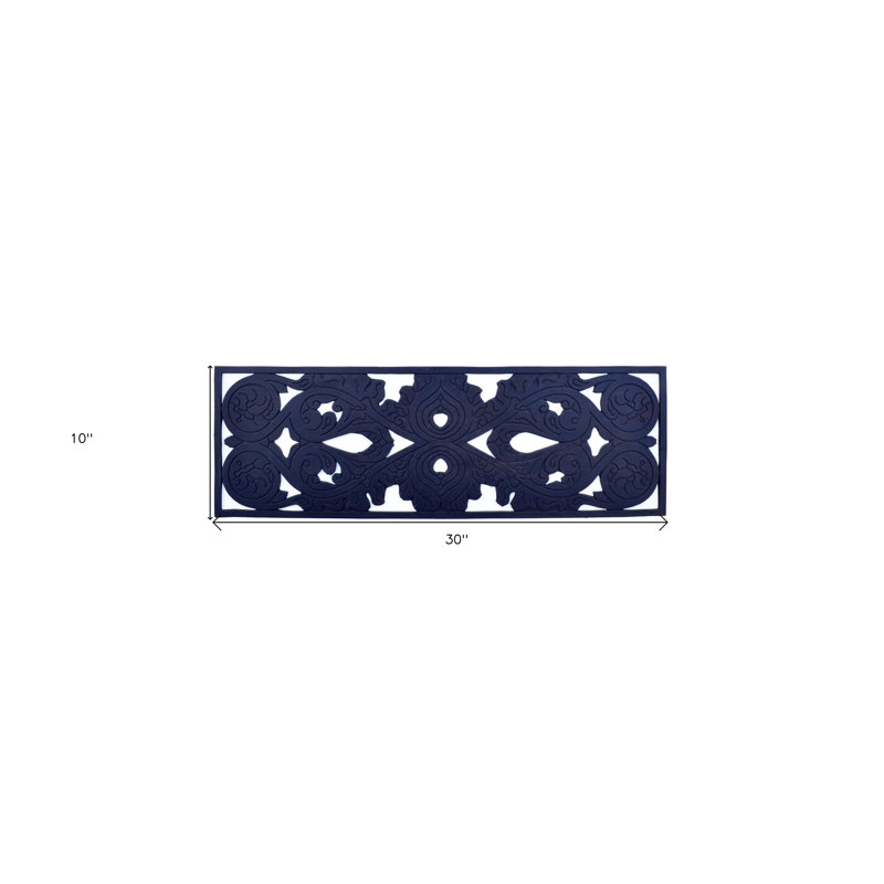 Tapis de porte d'extérieur en caoutchouc noir 10 po x 30 po