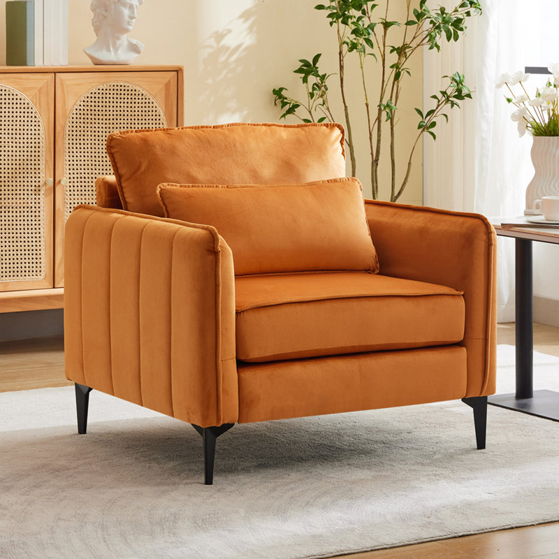 Single Accent Chairs Armchair, Orange