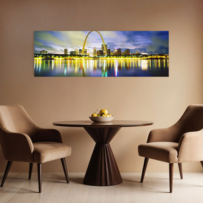 Evening, St Louis, Missouri, Usa Colorful Abstract Contemporary Architecture Landscape Wall Art