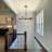 5-Light Modern Transitional Chandelier with Clear Glass Cylinder Shades for Dining Room Kitchen Island-1984329305