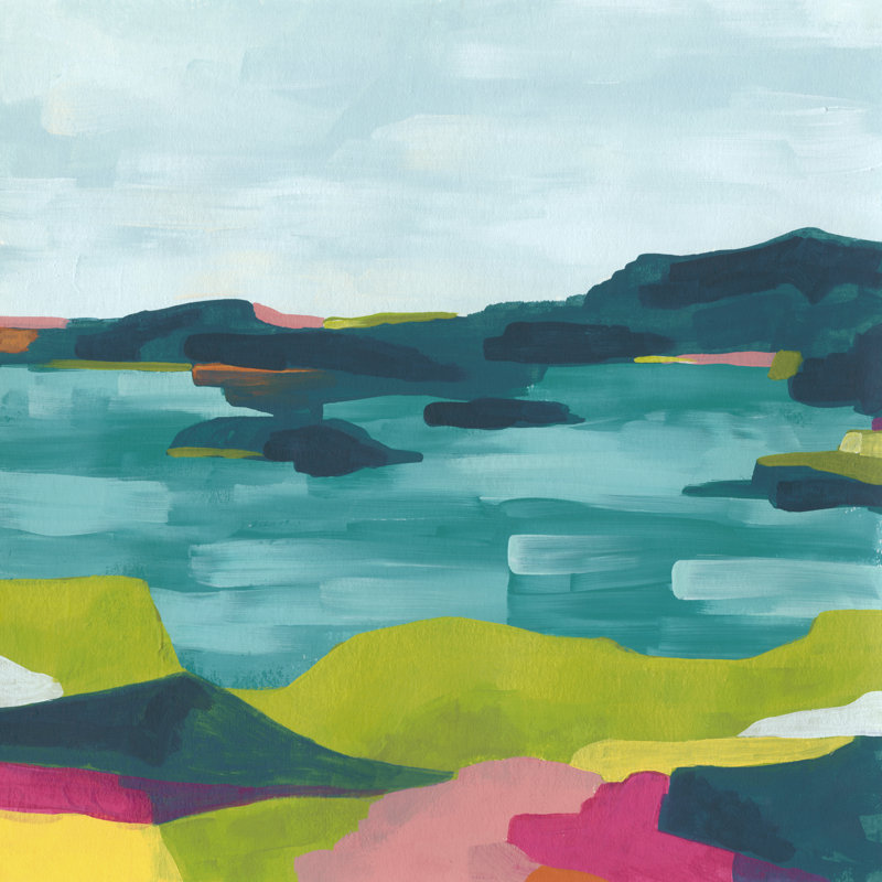 Kaleidoscope Coast I by June Erica Vess - Wrapped Canvas Painting, 30cm H x 30cm W x 3.8cm D