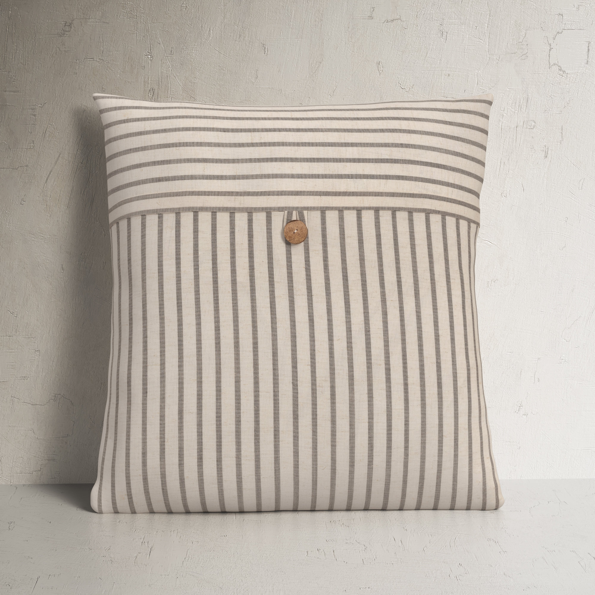 Andover Buttons Cotton Pillow Cover, Poly Fill, 20" x 20"