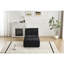 Pet - Chaise longue simple en mousse viscoélastique compressée avec tissu en velours côtelé pour le salon, sans assemblage, mobile, rembourrage élevé, combinaison personnalisable, noir