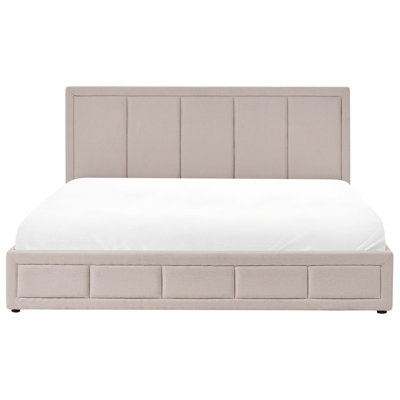 Upholstered Fabric Lift Up Storage Ottoman Bed