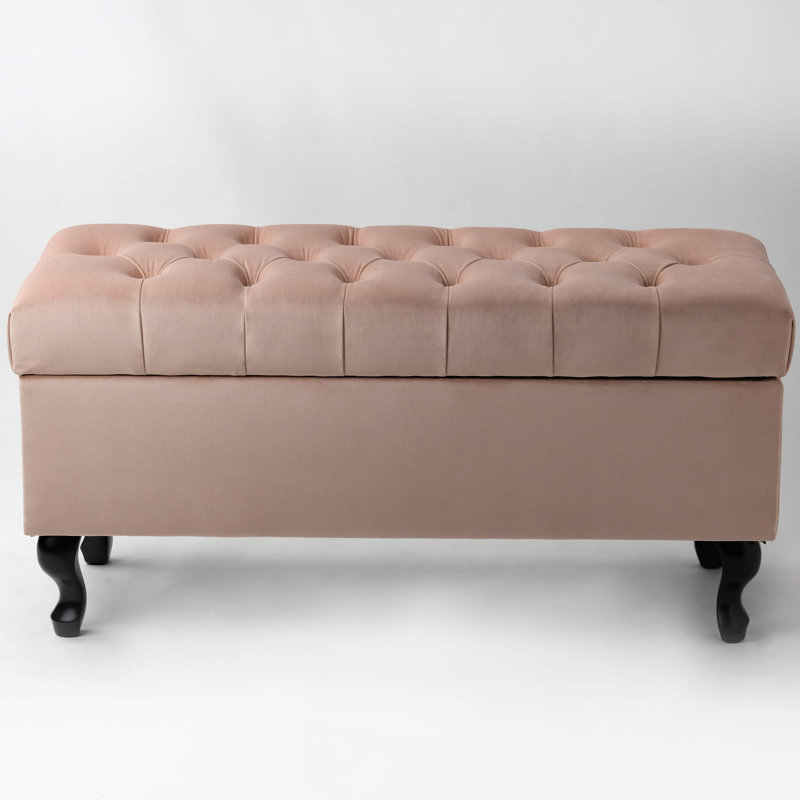 Velvet Upholstered Storage Bench, 47 cm H x 100 cm W x 40 cm D