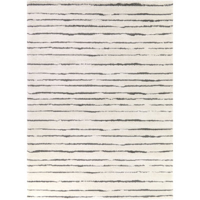 Carreno Cream/Grey Abstract Stripe Area Rug