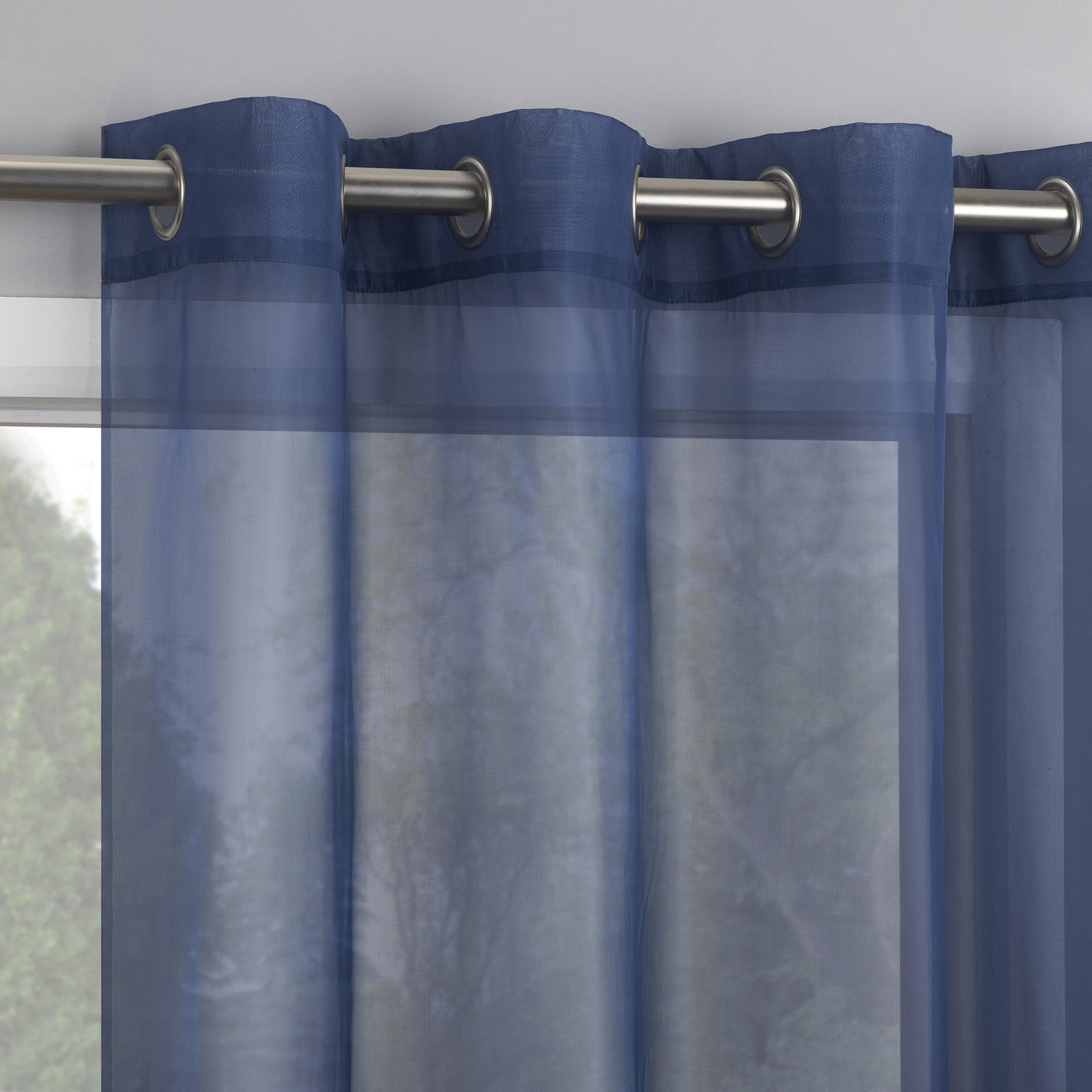 Sheer Grommet Panel - Basics by Wayfair™, 59" W x 95" L, Royal Blue