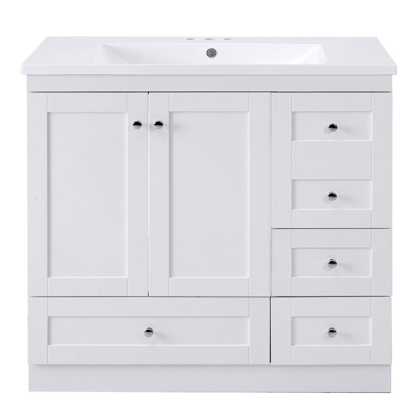 36" Freestanding Bathroom Vanity, White