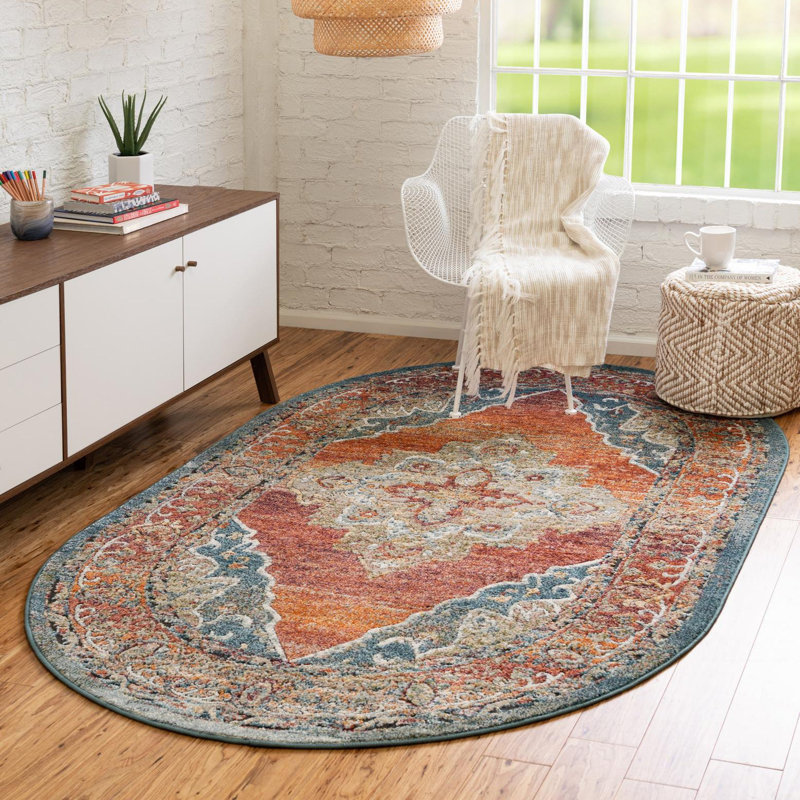Alresford Oriental Indoor Rug, Oval 5'1" x 8'