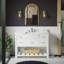 Ensemble de meuble-lavabo simple 48 po avec armoire blanche et comptoir en marbre de Carrare Zasha-1273943538-1273272733