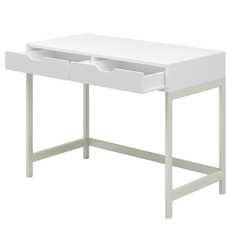 Latitude Run Computer Desk Dressing Table With 2 Drawers, Work Table ...