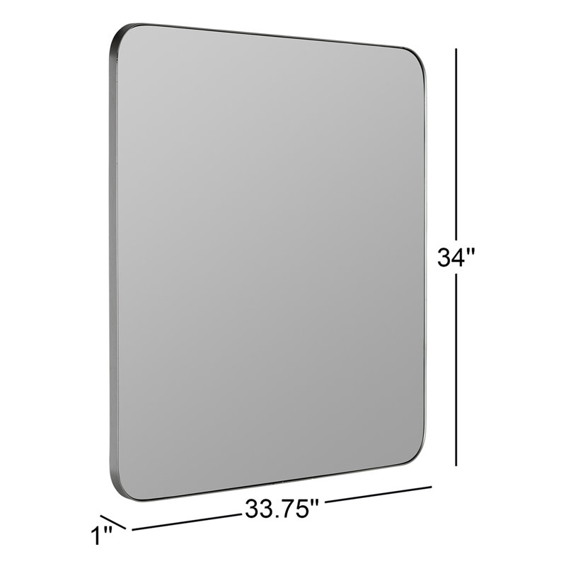 Somerset Accent Mirror, 34" x 33.75", Silver