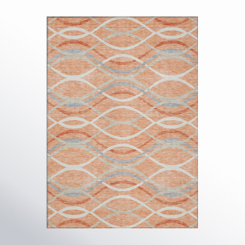 Lamanna Washable Abstract Indoor / Outdoor Rug, Rectangle 10' x 14'
