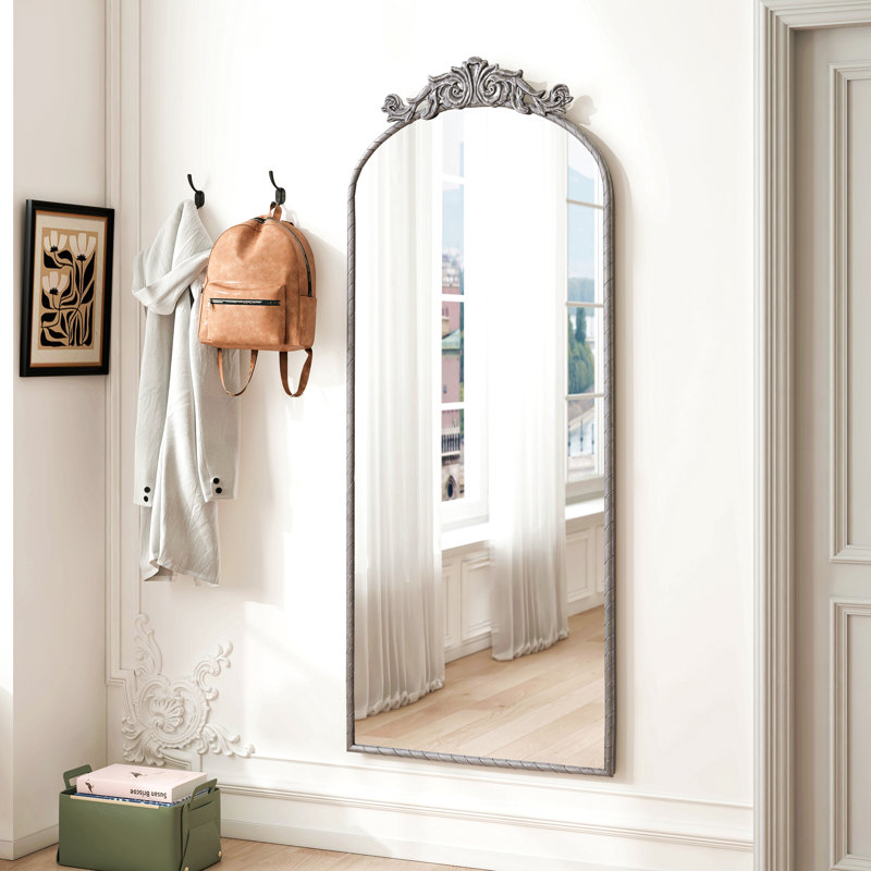 Miroir mural 58 po X24 po, Argent antique
