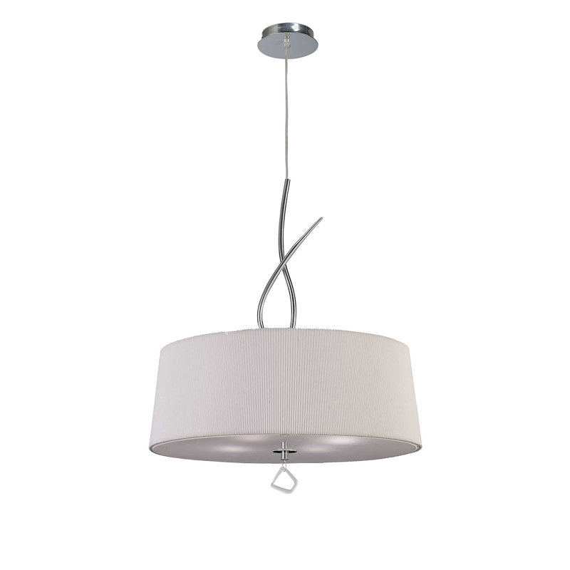 Eurich 4 - Light Drum Pendant, Ivory White, Polished Chrome