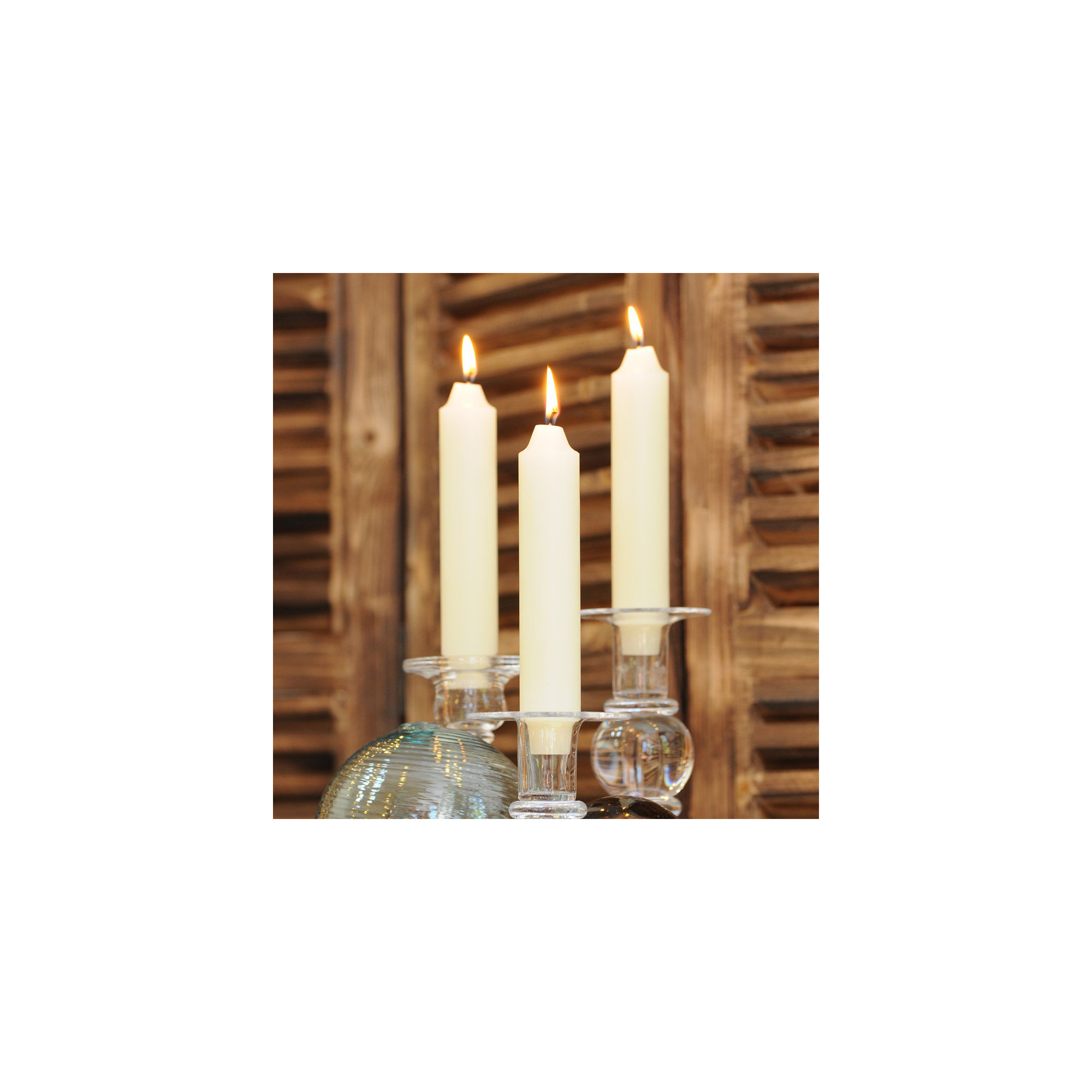 Smooth Collenette Unscented Taper Candle, Ivory, 9" H x 1.25" W x 1.25" D