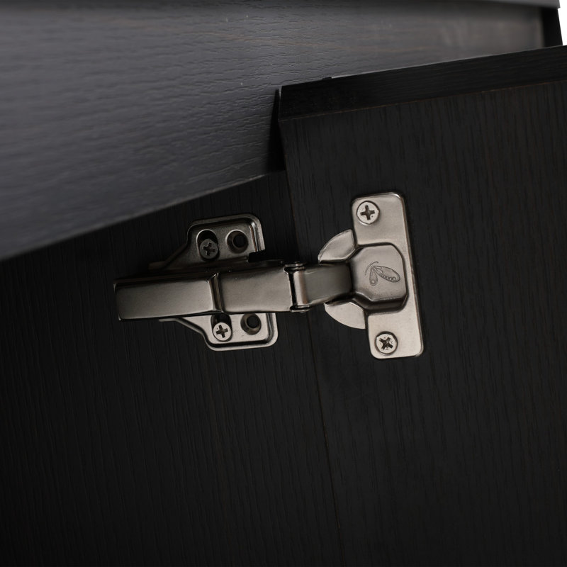 Meuble-lavabo autoportant avec lavabo double, armoire de rangement avec portes à fermeture douce