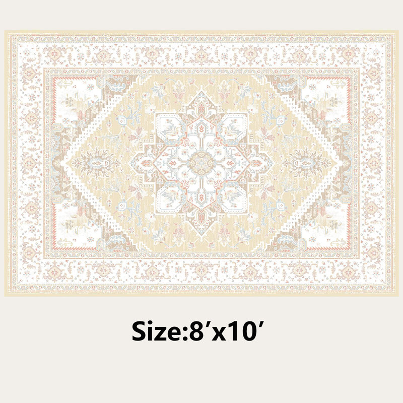 Tapis rétro Vintage, Rectangulaire 8 pi x 10 pi