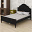 Lit plateforme classique en bois avec tête et pied de lit-129458450-129458453