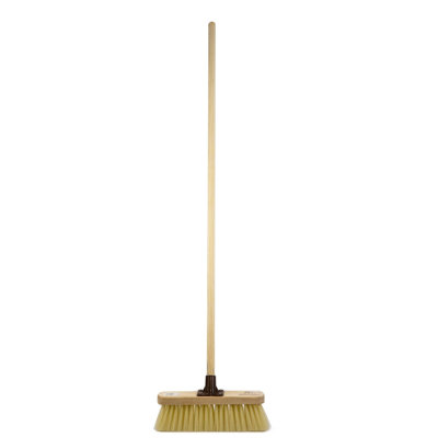 Indoor Sweeping Broom with Soft Bristles and Wooden Handle