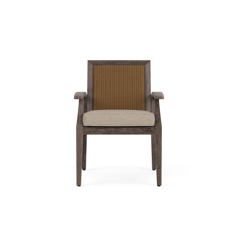 Frontier Outdoor Dining Armchair, Hickory, Wayfarer Dune