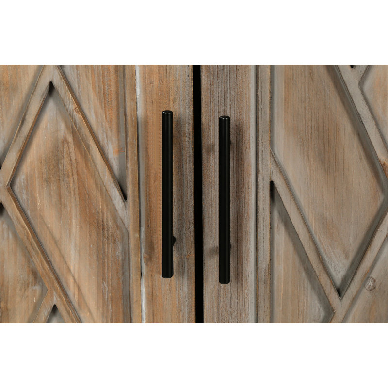 Armoire de chambre antique brune avec 4 portes et tablette réglable pour table d'appoint de salon