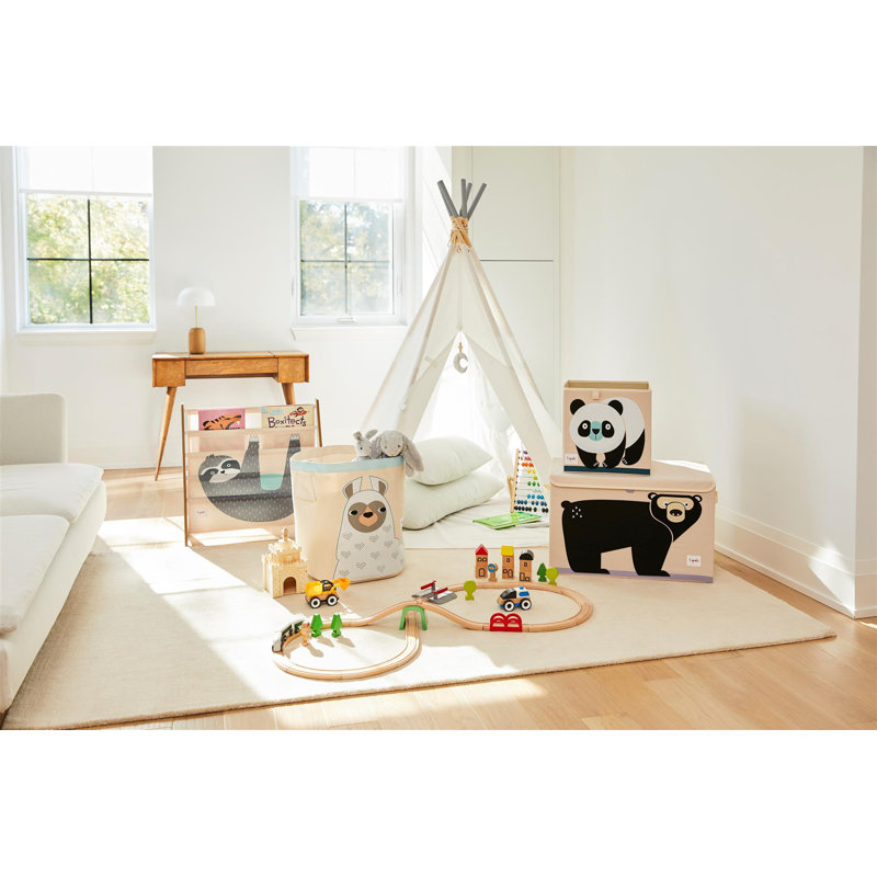 Gray and Beige Sloth Kids Book Rack Organizer