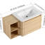 Meuble-lavabo de 40 po avec fonction murale, lavabo en céramique blanche, tablettes de rangement, porte à fermeture en douceur, contreplaqué en chêne américain pour une meilleure organisation, petites charnières de fermeture, 45 cachées-129959511