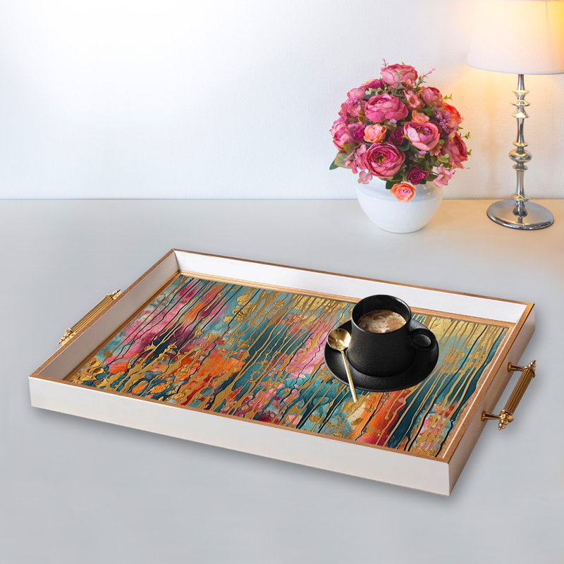 Elegant Glass Tray, 19.7 x 11.4 x 1.4 inches | 100% Durable Glass Construction | Easy to Clean with Damp Cloth | Ideal for Serving, Decorative Display, and Organizing | Stylish Addition to Home Décor