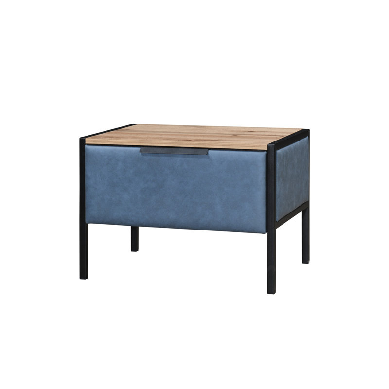 Myree 59cm W Iron Bedside Table, Blue