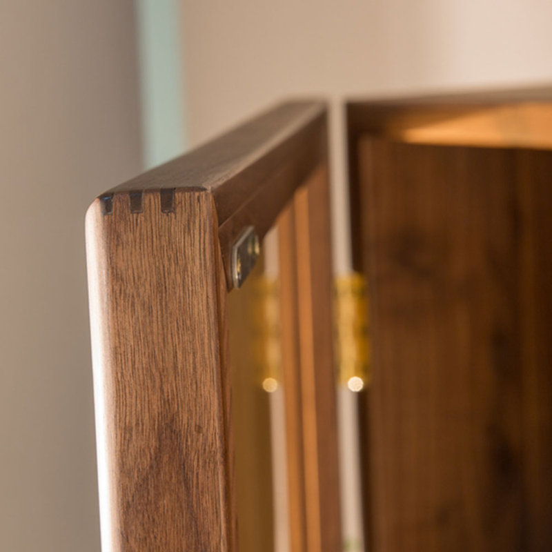 American style bookcase with glass doors