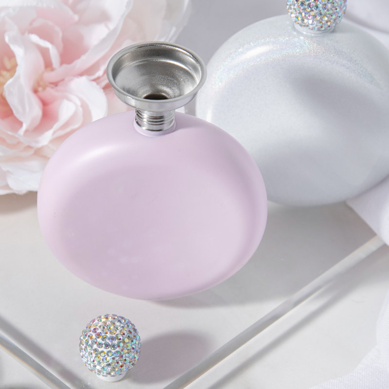 Flasque ronde avec couvercle en strass