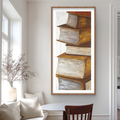 Pile of Books - Contemporary Still Life Framed Print Decor