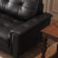 Causeuse-coussin modulable noire en cuir véritable-633414985