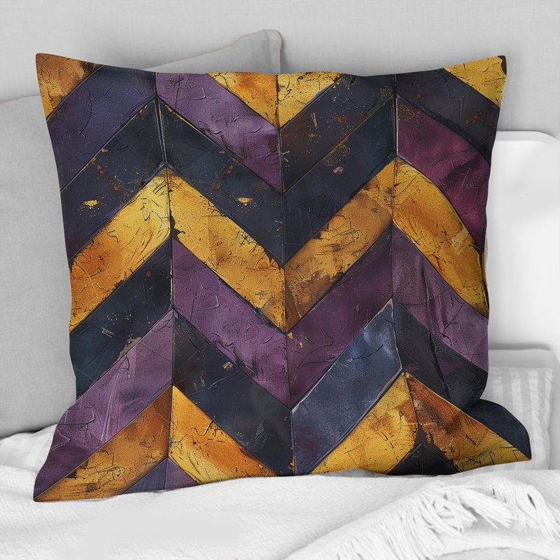 Glam Chevron Print - Coussin Glam, H 16 po x l 16 po