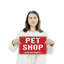 Enseigne en plastique 10 po x 14 po Pet Shop Street-119525791