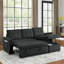 Canapé-lit modulaire réversible de 78,5 po avec méridienne et sac de rangement latéral pour petit espace-1904472274