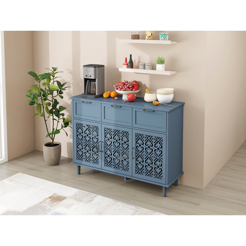 Armoire 2 portes et 3 tiroirs, Bleu